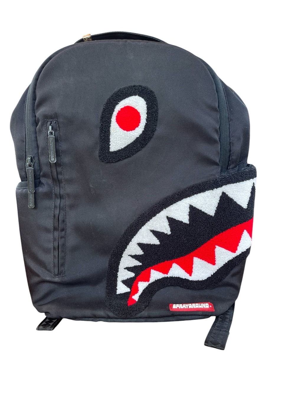 Versace Jeans Collection Kids Black Backpack with Red & White Shark Patch